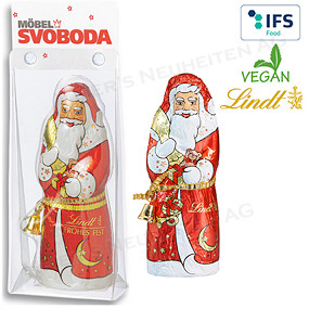 Werbeartikel Schokoladen Weihnachtsmann  (Lindt & Sprüngli)